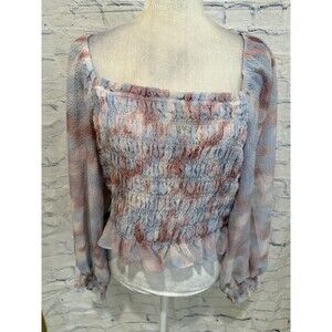 Future Collective boho tie-dye top women’s long sleeve size XXL